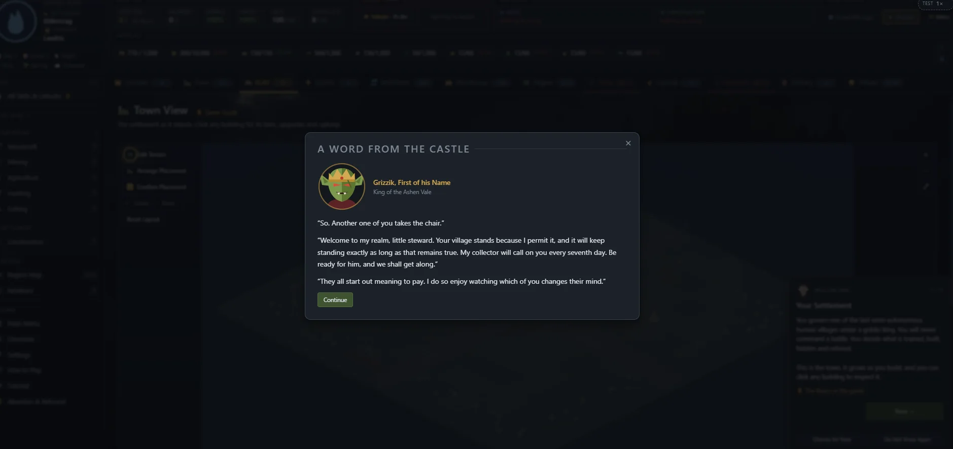 A word from the castle: the goblin king greets the new steward